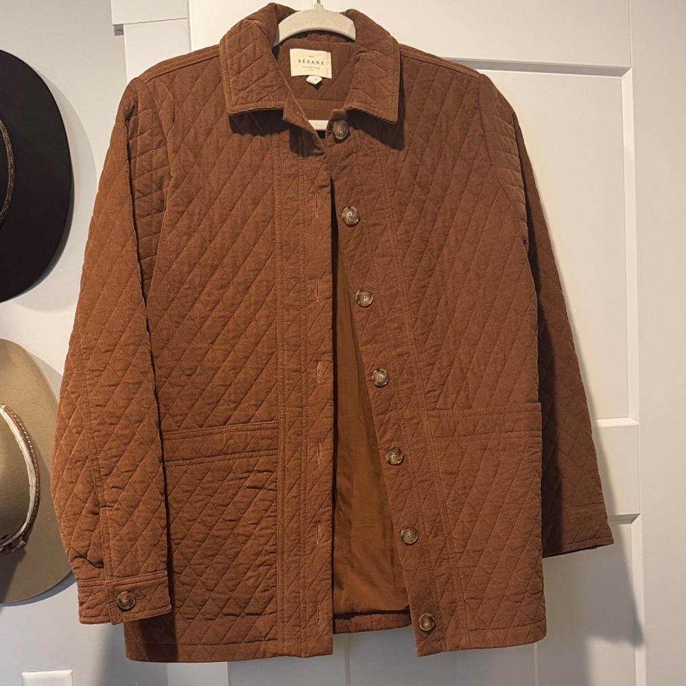 Sezane Brown Quilted Jacket